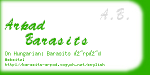 arpad barasits business card